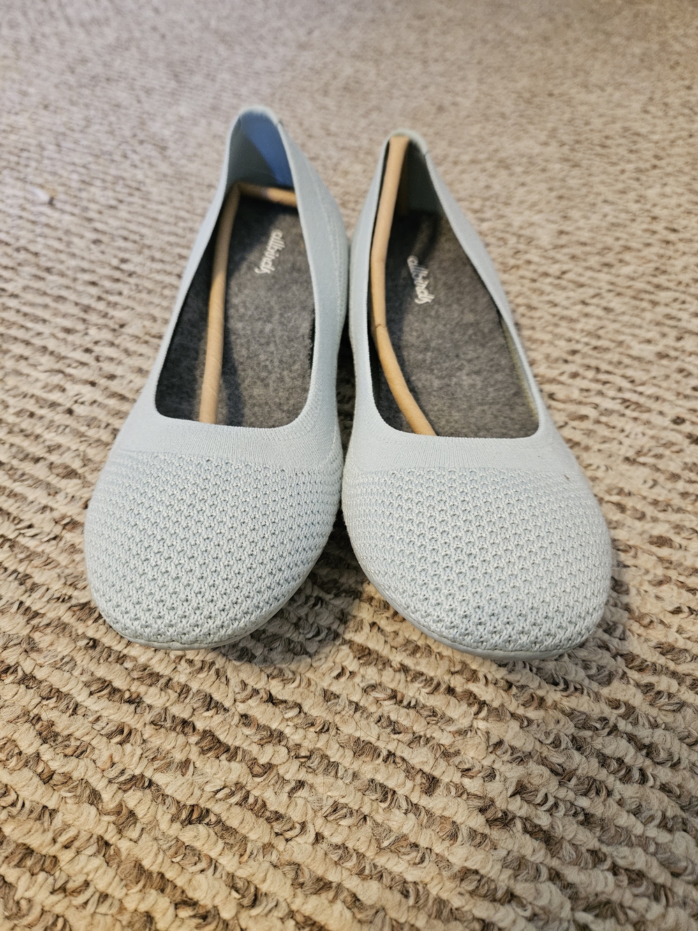 allbirds Women's Light Blue Knit Ballet Flats